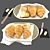 Gourmet Croissant & Butter Basket Set 3D model small image 1