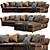 Sleek Flexform Newbridge Leather Chaise Lounge 3D model small image 2