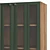 Scandinavian Small Sideboard with Corrugated Glass 3D model small image 3