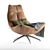 Reflex Brown Swivel Armchair 3D model small image 1