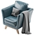 Dublin Dusty Leather Armchair 3D model small image 3