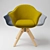 Vintage Office Swivel Armchair Quilda 3D model small image 12