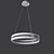 Sleek Nickel Wheel LED Ceiling Light 3D model small image 3