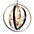 Gilded Lunar Sphere Chandelier 3D model small image 1