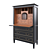 Elegant Wooden Secretaire with Drawers 3D model small image 1