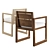 Sophisticated RH Navaro Dining Armchair 3D model small image 3