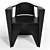 Elegant Lacquered Wood Armchair 3D model small image 4