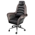 Elegant Quilted Leather President Chair 3D model small image 1