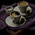 Elegant 3-Piece Coffee Cup Decor Set 3D model small image 4