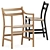 Elegant CH46 and CH47 Chairs 3D model small image 1