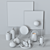 Golden Decor Set: Paintings, Lamp, Candleholders, Statuette 3D model small image 7