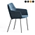Quinn Velvet Dining Chairs 3D model small image 3