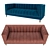 Elegant Nicole Miller Velvet Sofa 3D model small image 3