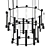 Industrial Luxe Chandelier Pipeline 3D model small image 1
