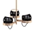 Elegant Lightwell Triple Chandelier 3D model small image 1