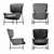 Elegant High-Back Armchair CARISTO SP01 3D model small image 3