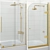 Luxury Bath Screens & Bathtubs Gold Set 3D model small image 2
