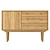 Contemporary Quilda 1-Door 3-Drawer Chest 3D model small image 2