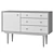 Contemporary Quilda 1-Door 3-Drawer Chest 3D model small image 3