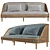 Sleek Wood and Fabric Sofa 3D model small image 1