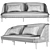 Sleek Wood and Fabric Sofa 3D model small image 3