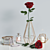 Elegant Red Rose Decor Set 3D model small image 6