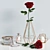 Elegant Red Rose Decor Set 3D model small image 11