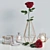 Elegant Red Rose Decor Set 3D model small image 14