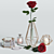 Elegant Red Rose Decor Set 3D model small image 18