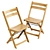 Mid-Century German Folding Dining Chair 3D model small image 2