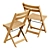 Mid-Century German Folding Dining Chair 3D model small image 3