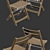 Mid-Century German Folding Dining Chair 3D model small image 4