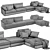 Horn Ellington Modern Sectional Sofa 3D model small image 4
