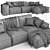 Sleek Modern Sacai Sofa 3D model small image 3