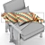 Vintage-inspired Armchair with Rustic Charm 3D model small image 5