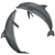 Title: Bottlenose Dolphin Figurines in Various Poses 3D model small image 2