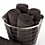 Luxury Towel Set in Stylish Basket 3D model small image 3