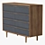 Bruni Black 8-Drawer Chest: Stylish Storage Solution 3D model small image 3