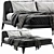 Luxurious Poliform Kelly Imbottito Bed 3D model small image 6