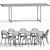Luxury Velvet Dining Set 3D model small image 5