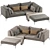 Stylish Charles Large Fabric Sofa 3D model small image 2