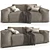 Sleek Sacai Gamma Sofa 3D model small image 1
