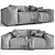 Sleek Sacai Gamma Sofa 3D model small image 3
