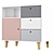 Sleek Gray & Pink Drawer Chest | Cuckooland 3D model small image 2