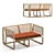 Elegant Natural Rattan Settee 3D model small image 2