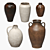 Rustic Ceramic Vase Set 3D model small image 4