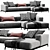 Modern Flexform Ettore Chaise Lounge 3D model small image 2