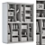 Elegant Black & White Library Display 3D model small image 5