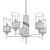 Asymmetric Glass and Metal Mesh Chandelier 3D model small image 2