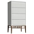 Modern Gray and Walnut Chiffonier 3D model small image 2